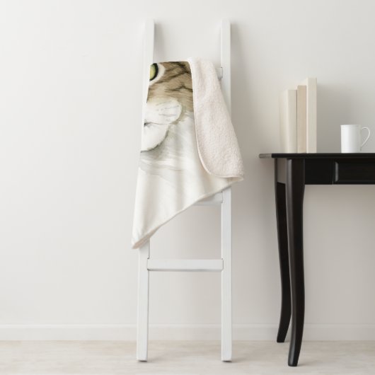 Downton Cat | Met veren verrijkt Sherpa Deken (In situ)