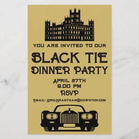 Downton Theme Dinner Party Flyer (Voorkant)