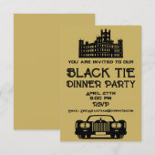 Downton Theme Dinner Party RSVP Kaartje (Voorkant / Achterkant)