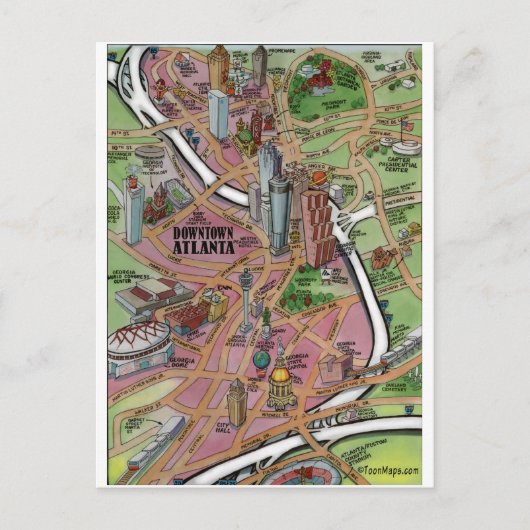 Downtown Atlanta Georgia Briefkaart (Voorkant)