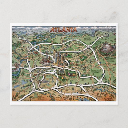 Downtown Atlanta Georgia Briefkaart (Voorkant)