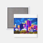 Downtown Atlanta Georgia Skyline op Sunset Magneet (Voorkant / Achterkant)