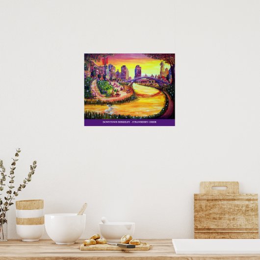 Downtown Berkeley - Strawberry Creek Poster (Keuken)