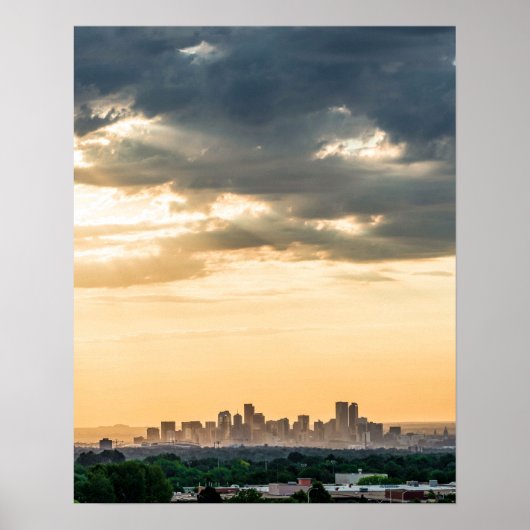 Downtown Denver // Sunset Skyline Poster (Voorkant)