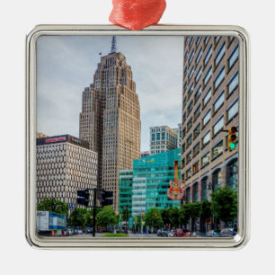 Downtown Detroit Metalen Ornament