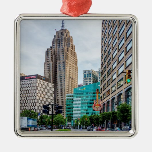 Downtown Detroit Metalen Ornament (Voorkant)
