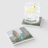 Downtown Detroit Stenen Onderzetter (Zijkant)