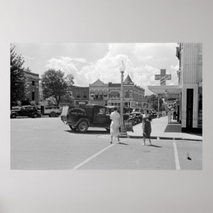 Downtown Fayetteville, Arkansas, jaren '30 Poster