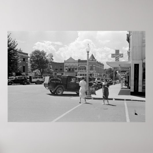 Downtown Fayetteville, Arkansas, jaren '30 Poster (Voorkant)