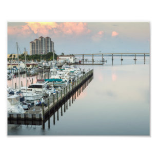 Downtown Fort Myers Florida op Sunrise Foto Afdruk