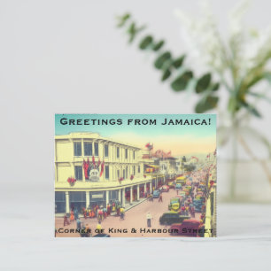 Downtown Kingston, Jamaica (Harbour Street) BWI Feestdagenkaart