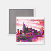 Downtown Nashville Tennessee Skyline Magneet (Voorkant / Achterkant)
