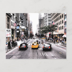 Downtown New York Taxi Cabs Briefkaart