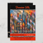 Downtown SnowyKnight Kerstfeest uitnodiging (Voorkant / Achterkant)