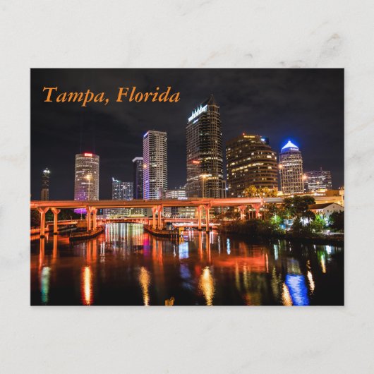 Downtown Tampa, Florida by Night Briefkaart (Voorkant)