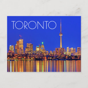 Downtown Toronto skyline at night Briefkaart
