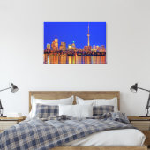 Downtown Toronto skyline at night Canvas Afdruk (Insitu (Slaapkamer))