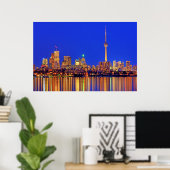 Downtown Toronto skyline at night Poster (Thuiskantoor)