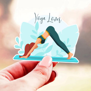 Downward Dog Yoga Pose - Minimalistisch aangepast Sticker