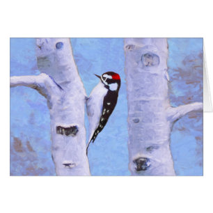 Downy Woodpecker Painting - Oorspronkelijke vogelk