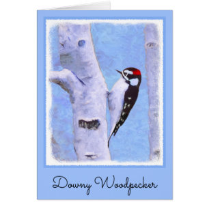 Downy Woodpecker Painting - Oorspronkelijke vogelk