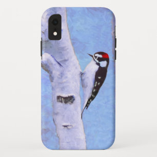 Downy Woodpecker Painting - Oorspronkelijke vogelk iPhone XR Hoesje