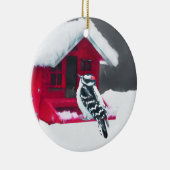 Downy Woodpecker Painting - Oorspronkelijke vogelk Keramisch Ornament (Rechts)