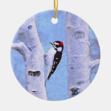 Downy Woodpecker Painting - Oorspronkelijke vogelk