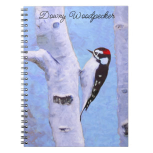 Downy Woodpecker Painting - Oorspronkelijke vogelk Notitieboek