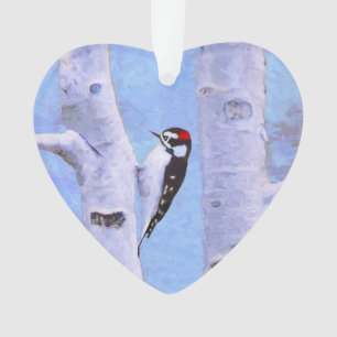 Downy Woodpecker Painting - Oorspronkelijke vogelk Ornament