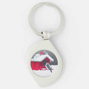 Downy Woodpecker Painting - Oorspronkelijke vogelk Sleutelhanger