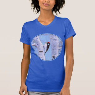 Downy Woodpecker Painting - Oorspronkelijke vogelk T-shirt
