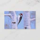 Downy Woodpecker Painting - Oorspronkelijke vogelk Visitekaartje (Achterkant)