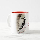 Downy Woodpecker Tea Mok - personaliseren (Voorkant links)