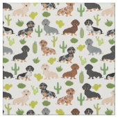 Doxie Cactus Tissu - don de dachshunds mignons (Fermer)