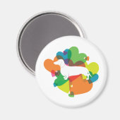Doxie Colorful Heart Design Magneet (Voorkant / Achterkant)