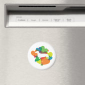 Doxie Colorful Heart Design Magneet (Insitu (Vaatwasser))
