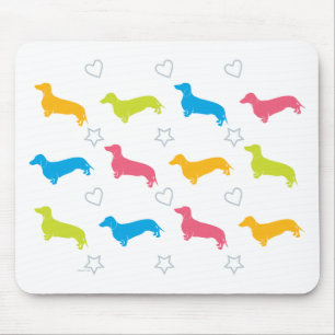Doxie Colorful Hearts and Stars Muismat