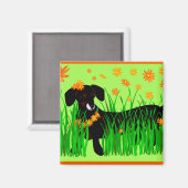 Doxie d'été, aimant (Recto/Verso)