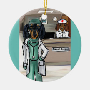 Doxie Doctor Keramisch Ornament