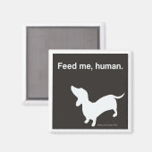 Doxie Feed Me Magnet noir (Recto/Verso)