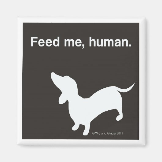 Doxie Feed Me Magnet noir (Devant)