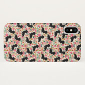 Doxie Floral phone case - black doxie - crème (Achterkant (horizontaal))