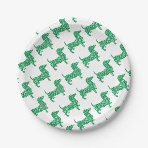Doxie-in-Shamrocks Papieren Bordje
