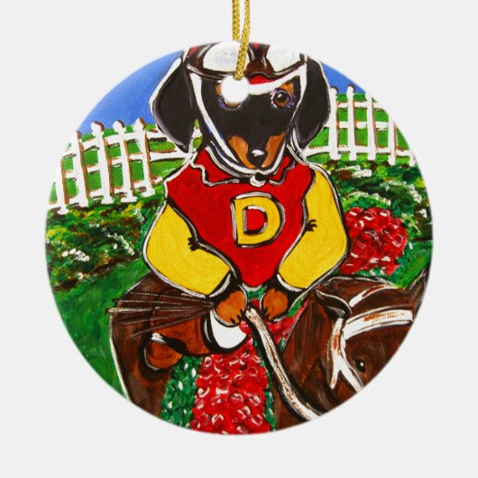 DOXIE JOCKEY KERAMISCH ORNAMENT (Voorkant)