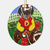 DOXIE JOCKEY KERAMISCH ORNAMENT (Links)