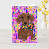 Doxie Kaart (Gele Bloem)