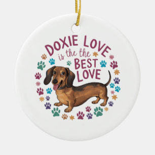 Doxie Love is de beste liefde Keramisch Ornament