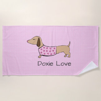 Doxie Love Roze Polka Dot Poolside Gift Strandlaken