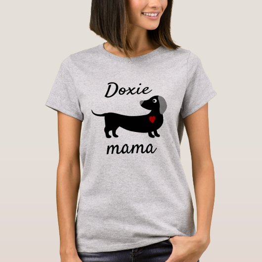 Doxie Mama Dachshund Rood Hart T-shirt (Voorkant)